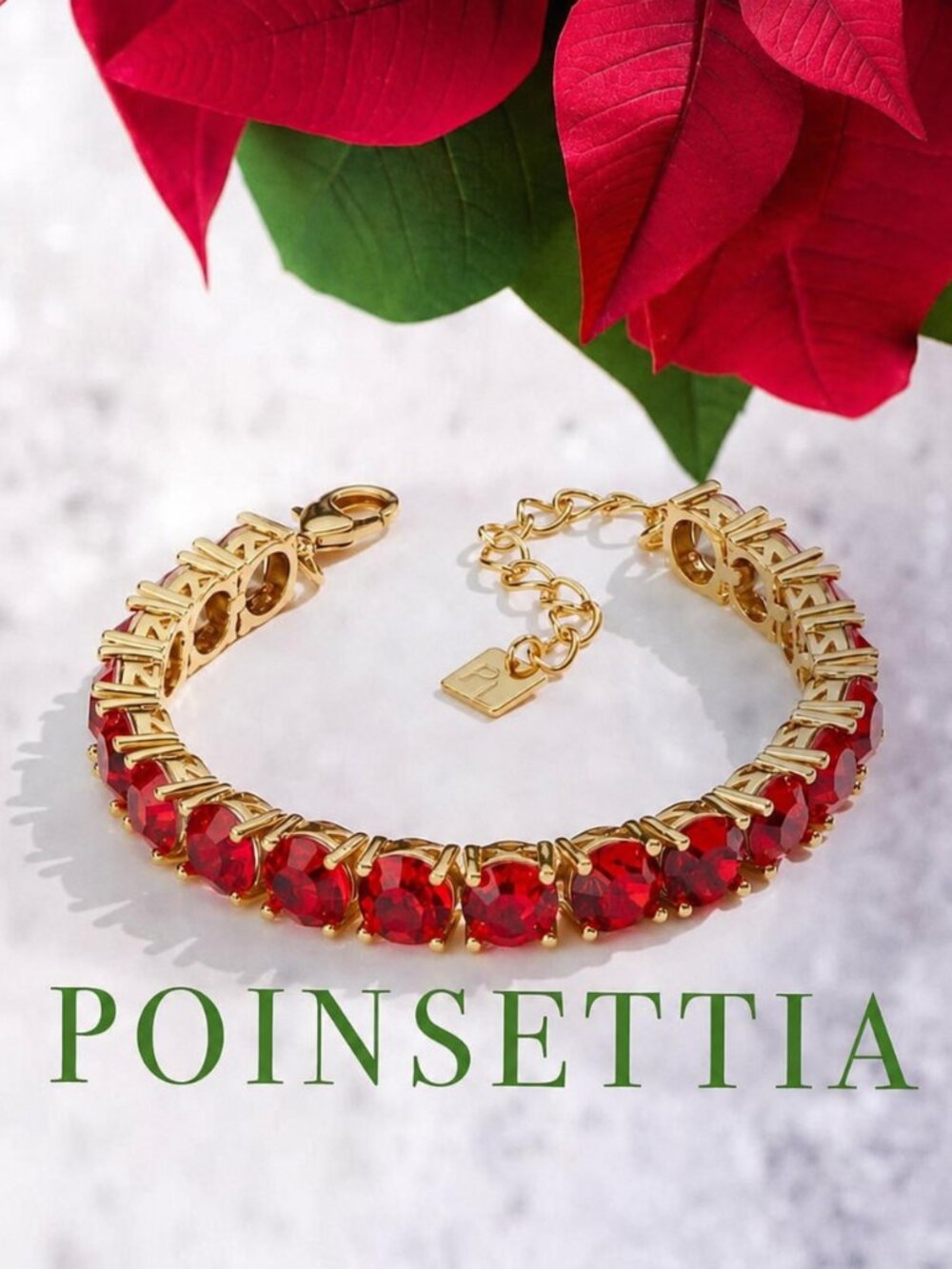 Park Lane Poinsettia Red Impression Tennis Bracelet Rare Limited Edition